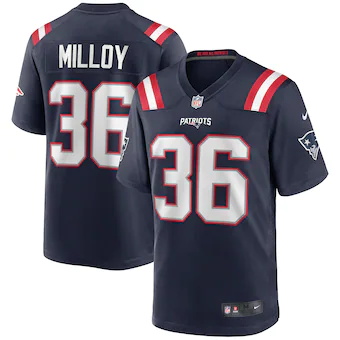 mens nike lawyer milloy navy new england patriots game reti